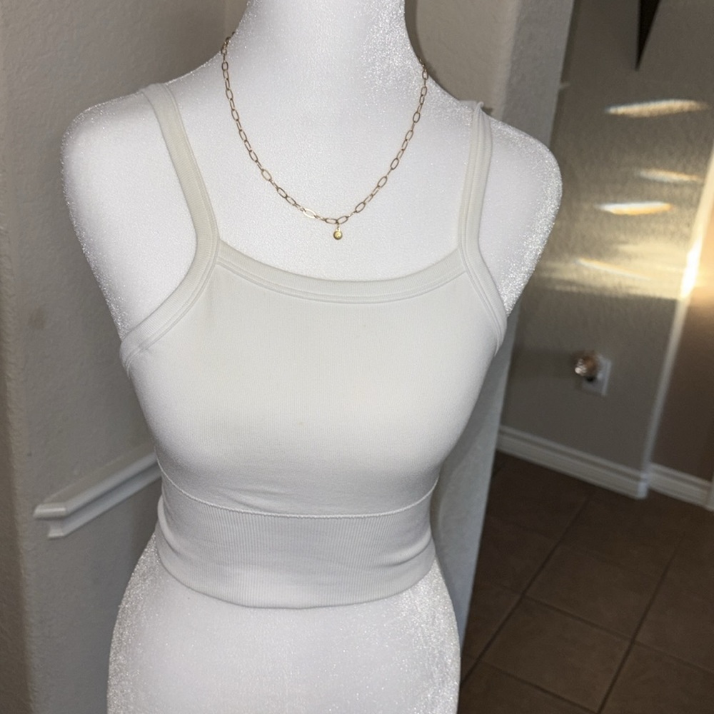 Pro Fit white sports cropped top Size S